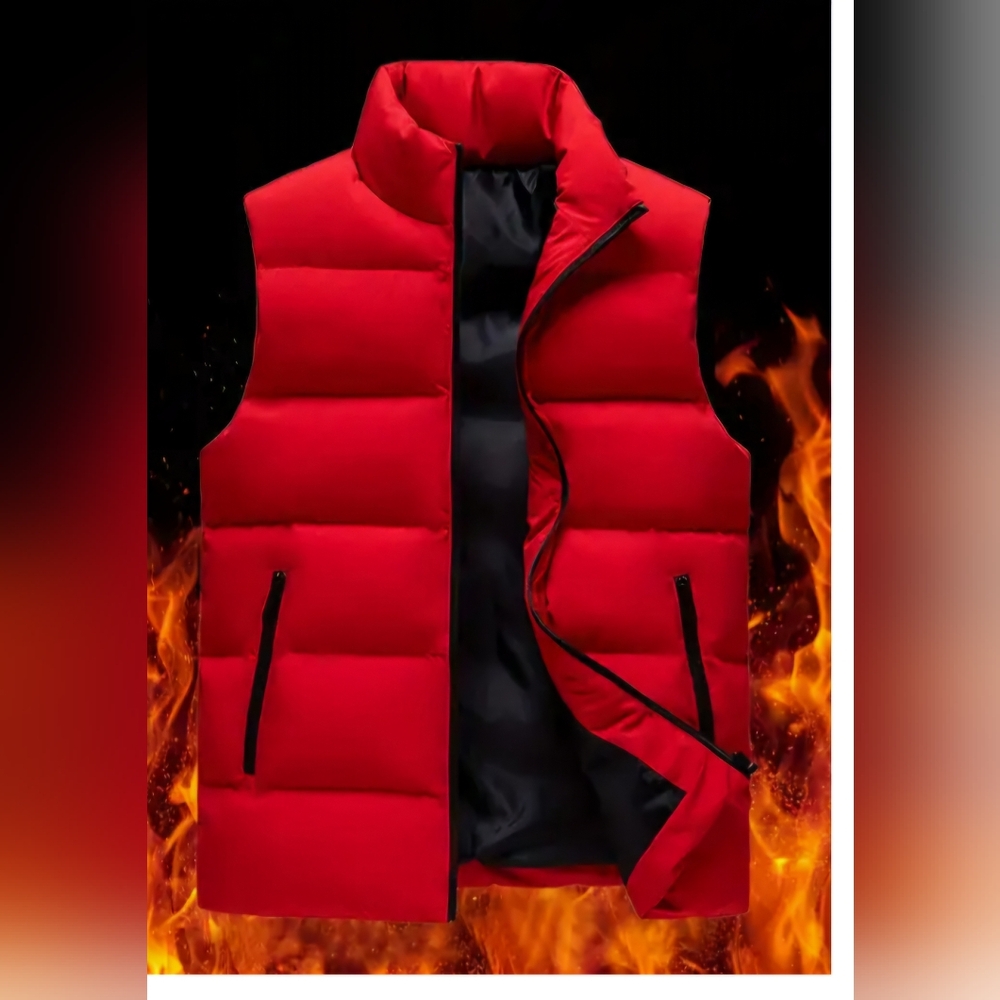 Men's Winter Warm Vest - PUFFER VEST COLOR: RED SIZES 2XL & 3XL